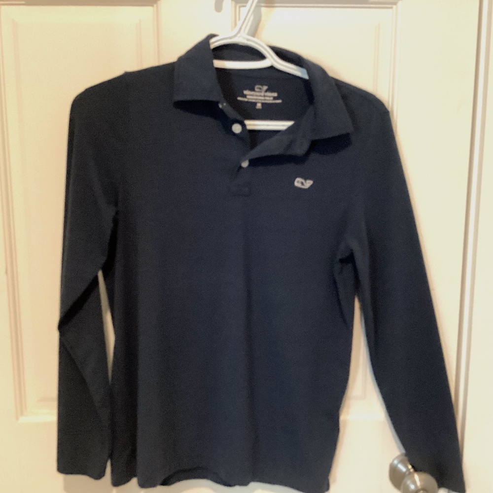 Vineyard Vines Boys Navy Blue M Sankaty Long Sleeve Shirt